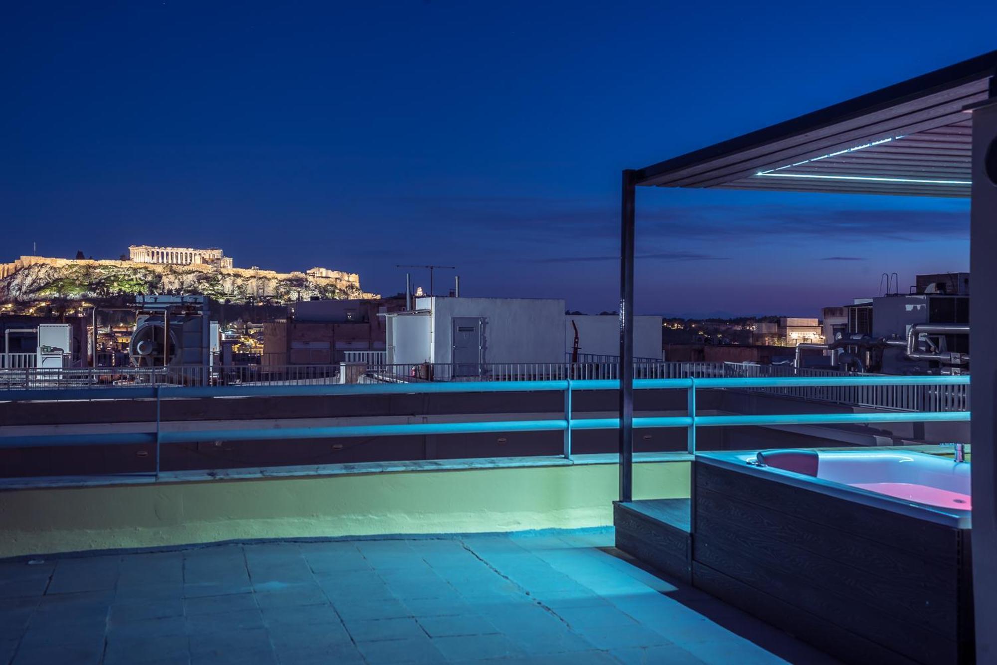 Acropolis View Mini Sky Suite & Hot Tub Athen Exterior foto