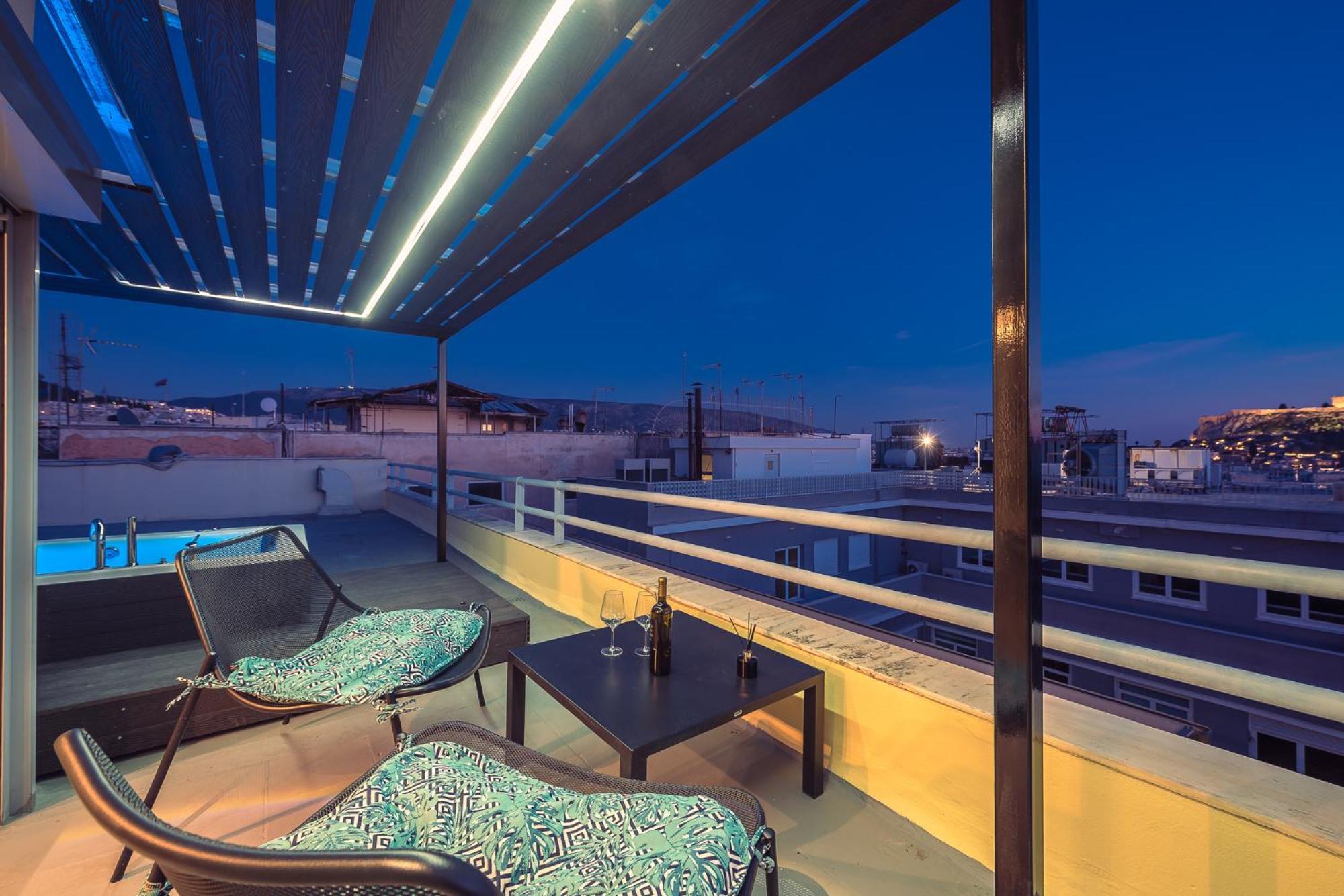 Acropolis View Mini Sky Suite & Hot Tub Athen Exterior foto