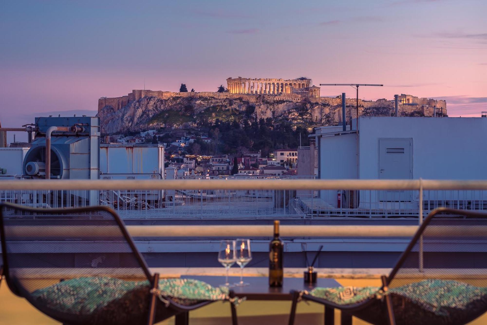 Acropolis View Mini Sky Suite & Hot Tub Athen Exterior foto
