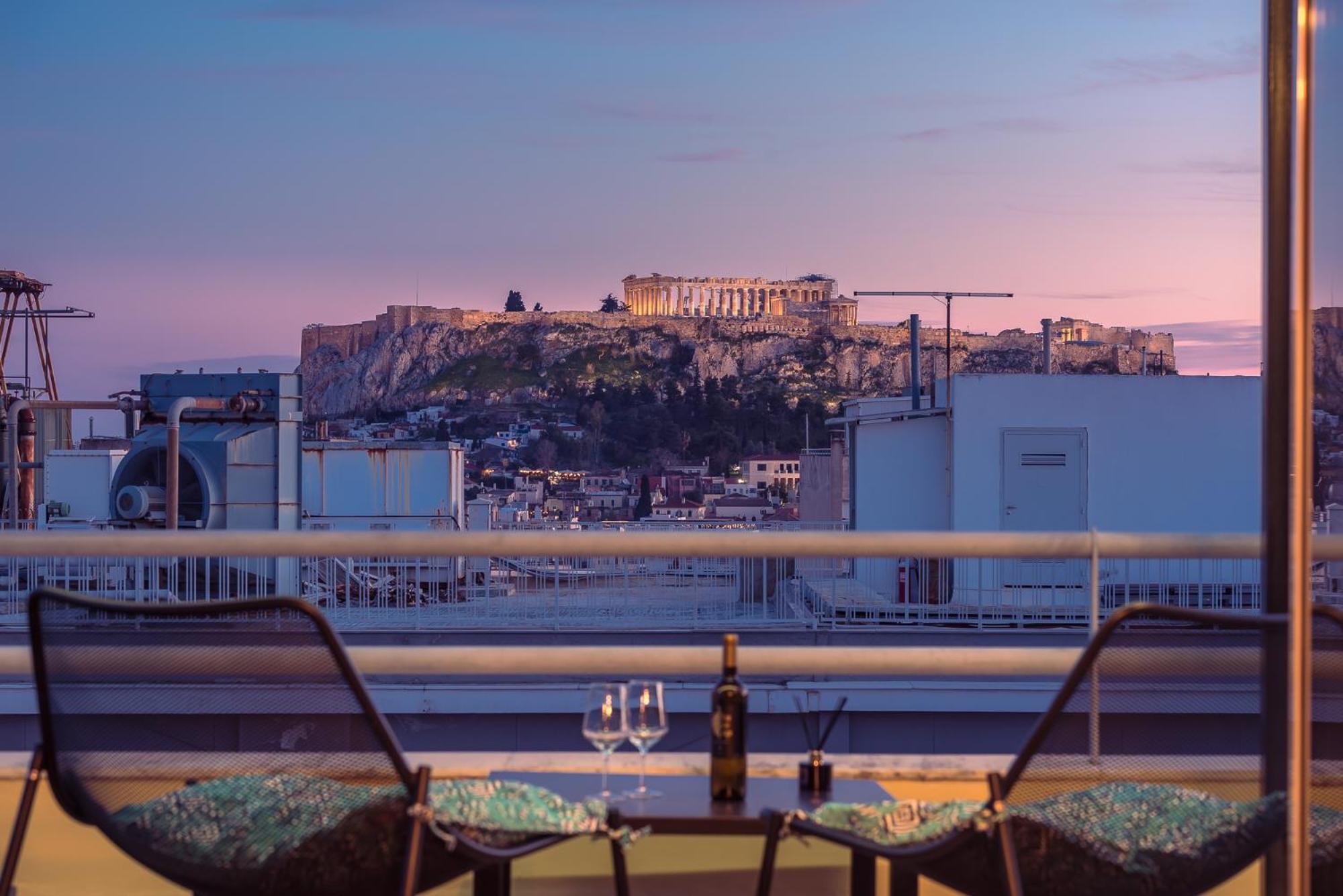 Acropolis View Mini Sky Suite & Hot Tub Athen Exterior foto