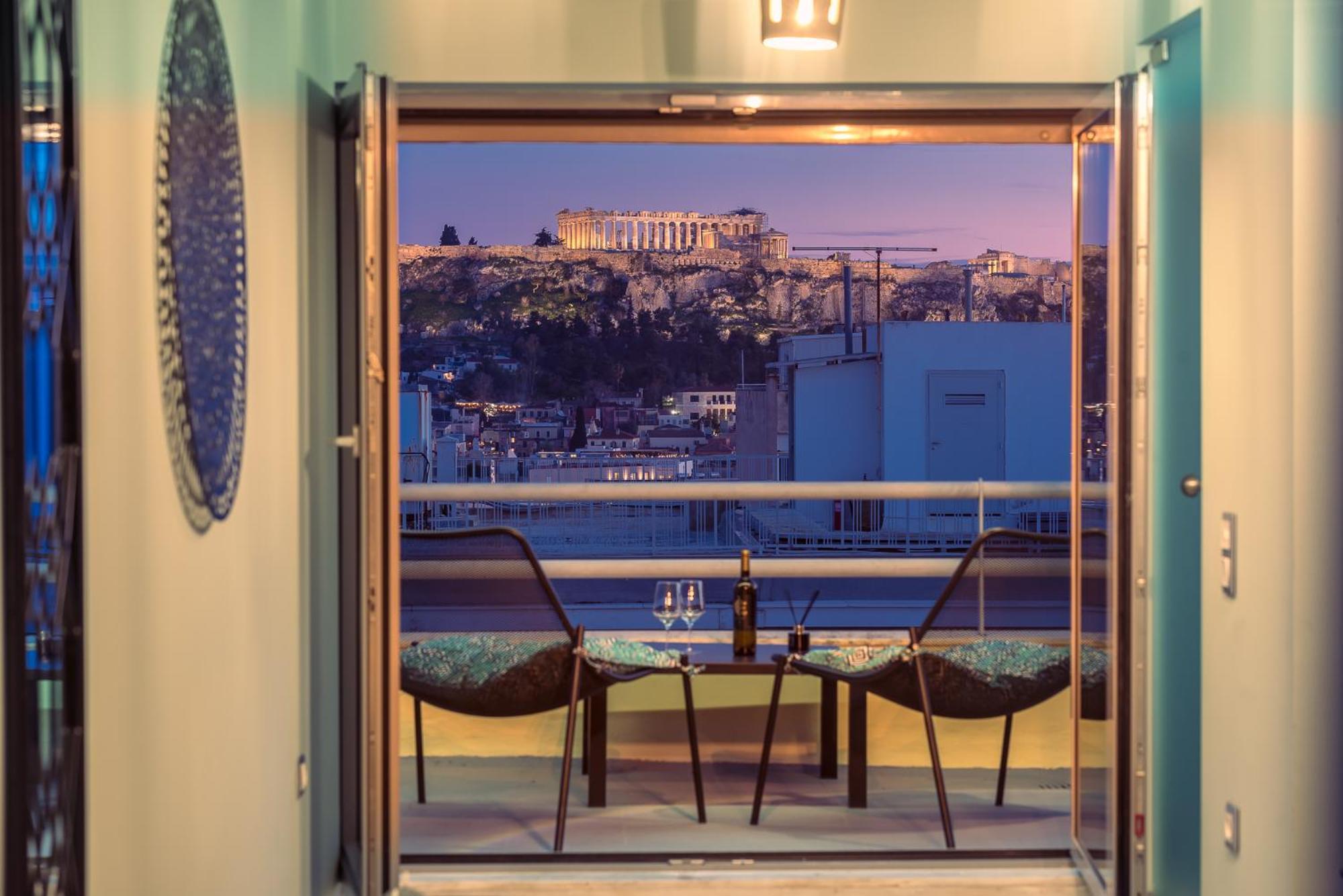 Acropolis View Mini Sky Suite & Hot Tub Athen Exterior foto